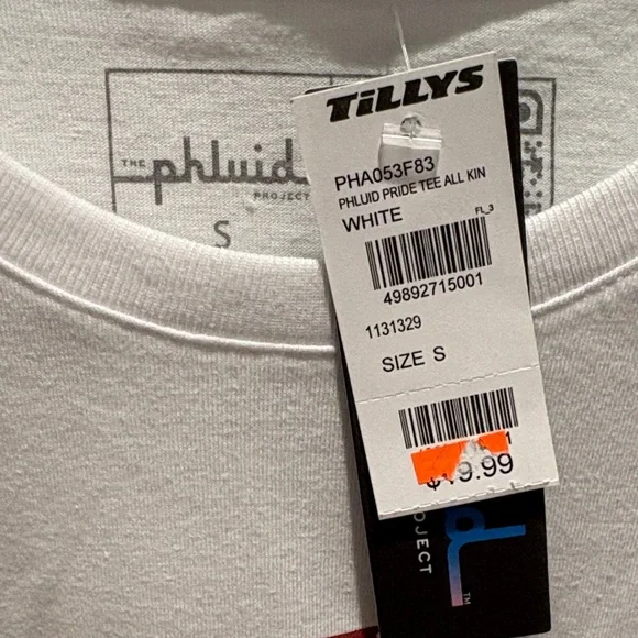 The Phluid Project White Tee with Multicolor 'Be Kind to All Kinds' Print - Picture 2 of 6